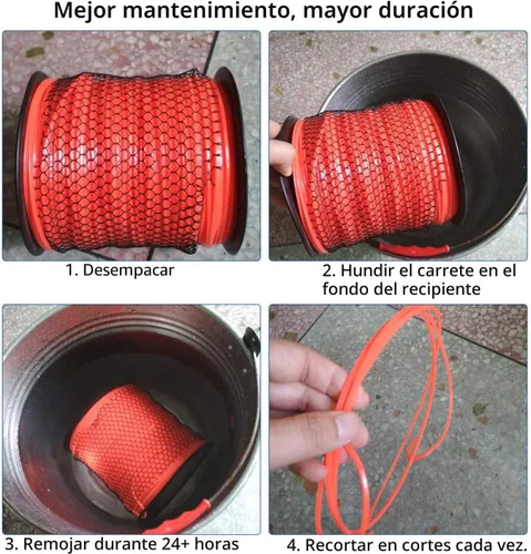 Miniatura 7 de A ANLEOLIFE Línea de recortadora cuadrada resistente de 5 libras de .095 pulgadas por 1280 pies en carrete, con cortador de línea integrado Trabajo