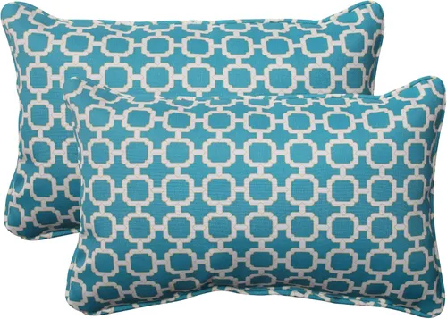 Miniatura 27 de Pillow Perfect Trellis - Almohadas para interiores y exteriores, 2 unidades, lumbares, 11.5 x 18.5 pulgadas, color negro