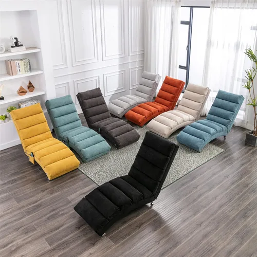 Miniatura 8 de Olela Tumbona de masaje de lino para interiores con control remoto, tumbona larga ergonómica para masaje eléctrico con 5 modos para oficina, sala