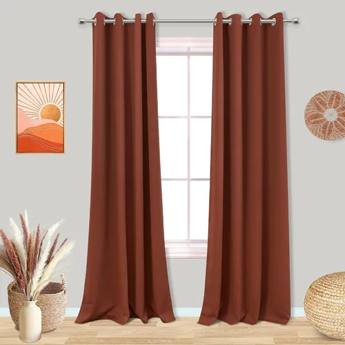 Miniatura 21 de Mrs.Naturall Cortinas Azul Real para Dormitorio, Cortinas Opacas Cortas Medianas Azul Cobalto para Cocina Decoración de Habitación de Adolescentes