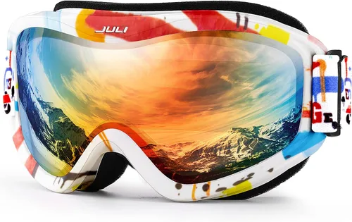 Miniatura 12 de Juli Gafas de esquí para niños, gafas de snowboard para niños y niñas, motos de nieve, esquí, patinaje, edad 3-8 4302