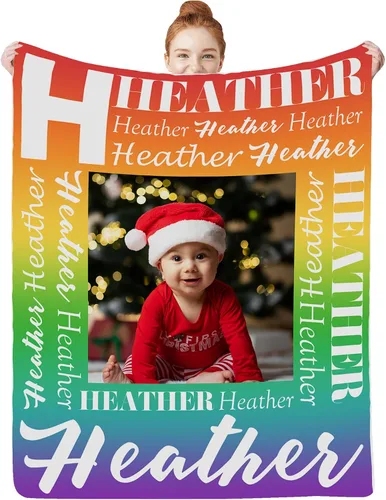Miniatura 27 de Manta personalizada con nombre para bebés, niños y niñas, mantas de bebé personalizadas con nombre para adultos y niños, manta personalizada