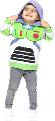 Miniatura 4 de Disney Pixar Toy Story Buzz Lightyear Sudadera con capucha de forro polar iTalk con cremallera para niños pequeños a grandes, Rojo