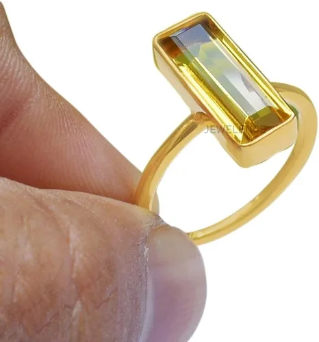 Miniatura 35 de Anillo de plata de ley maciza superpuesta de oro amarillo de 18 quilates para mujer, anillo de compromiso de plata esterlina, juego de bisel