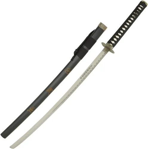 Miniatura 2 de MASTER USA - Espada Katana tallada a mano con código Samurai Bushido en vaina, acero 1045, 41.5 pulgadas en total, incluye soporte de exhibición