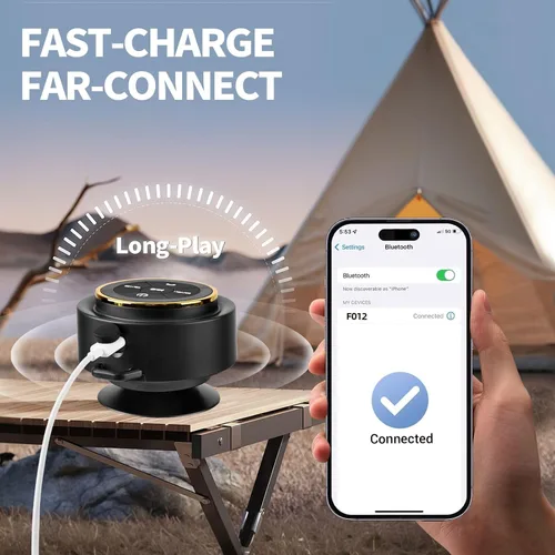 Miniatura 9 de Altavoz de ducha Bluetooth con mosquetón, altavoces Bluetooth portátiles con ventosa, IP67 impermeable, inalámbrico, flotante, para camping, playa