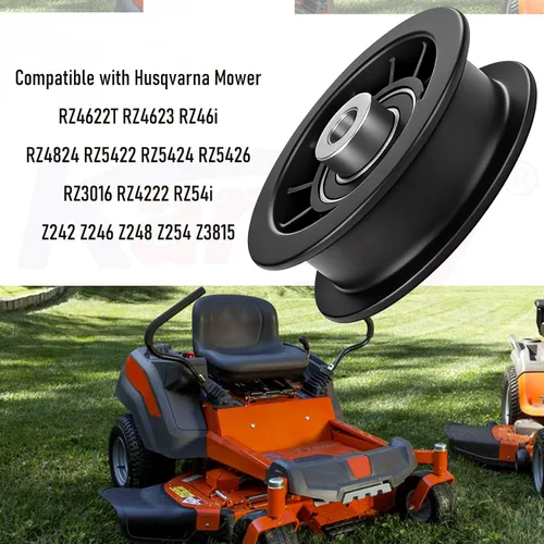 Miniatura 6 de Karbay 539110311 Reemplazo de polea tensora plana (3/8 pulgadas de diámetro interior y 3-1/2 pulgadas de diámetro) compatible con Husqvarna Cu-b
