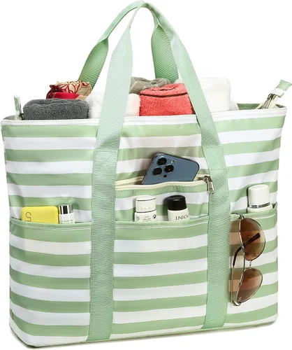 Miniatura 7 de LEDAOU Bolsa grande de playa para mujer, impermeable, a prueba de arena, con cremallera, bolsa de viaje para gimnasio