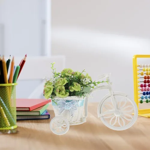 Miniatura 7 de STOBOK Soporte para plantas de bicicleta, soporte de flores artificiales en forma de bicicleta para escritorio, hogar, oficina, decoración, estante