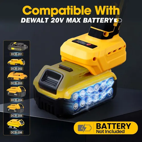 Miniatura 3 de Amoladora angular inalámbrica compatible con batería Dewalt de 20 V (sin batería), motor sin escobillas, 3 velocidades variables, interruptor