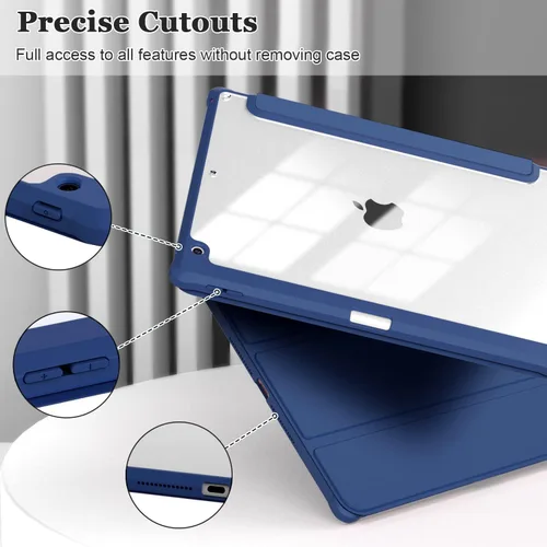 Miniatura 6 de OKP Funda para iPad de 9ª/8ª/7ª Generación (2021/2020/2019), Fundas para iPad de 10.2 pulgadas con Soporte Tríptico, Funda Delgada para iPad
