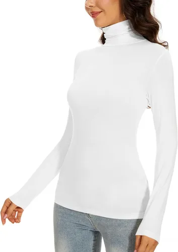 Miniatura 3 de Women's Turtleneck Long Sleeve Thermal Tops Slim Fitted Lightweight Thin Basics Layer Tshirt (XS-2XL)