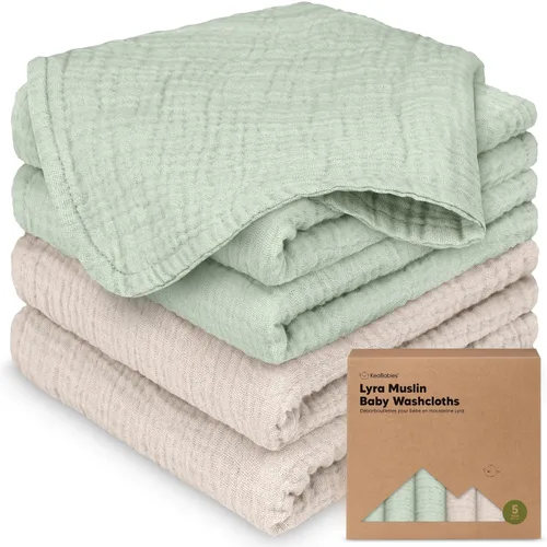 Miniatura 21 de Paquete de 5 paños de muselina para recién nacidos, 12 x 12 pulgadas, suaves y absorbentes, de muselina de algodón orgánico, para bebés, niñas