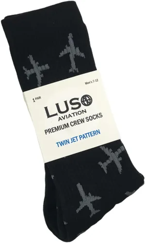 Miniatura 2 de Twin Jets - Calcetines de tripulación prémium con temática de aviación, 1 par
