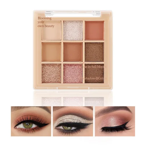 Miniatura 27 de Boobeen Paleta de sombras de ojos nude – maquillaje mate y brillante, polvo cremoso altamente pigmentado para sombra de ojos, crea un aspecto