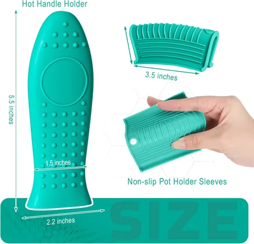 Miniatura 2 de Joyhalo Joyhalo Funda para Mango de Sartén de Hierro Fundido, Paquete de 6 Fundas para Mango de Olla Resistentes al Calor, Fundas para Mango