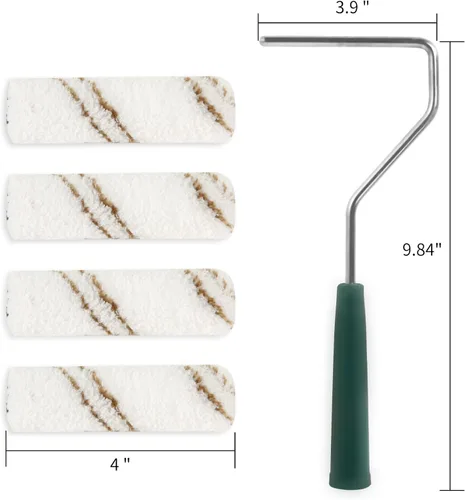 Miniatura 9 de Mister Rui - Fundas de rodillo de pintura de microfibra, paquete de 20 unidades de 10 cm de fundas de rodillo de microfibra con marco de rodillo