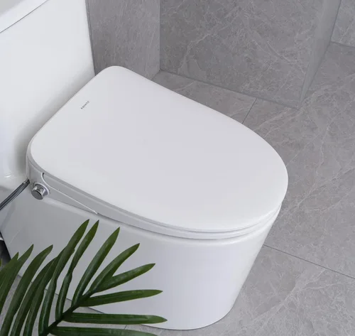 Miniatura 7 de AQUATIZ Bidé de inodoro inteligente alargado, asiento de inodoro eléctrico con boquilla autolimpiante, agua tibia ajustable, desodorizador, secadora