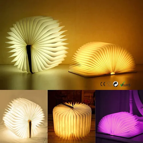 Miniatura 4 de QXMGCBOK Lámpara de libro 3D con relieve de alce y ciervo, luz de noche para niños recargable por USB, luz de libro LED multicolor, regalos