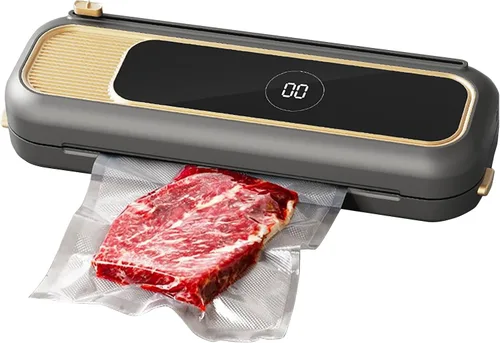 Miniatura 9 de Máquina selladora al vacío para almacenamiento de alimentos, potente sello de 65 kPa con cortador, conservador de alimentos compacto para seco