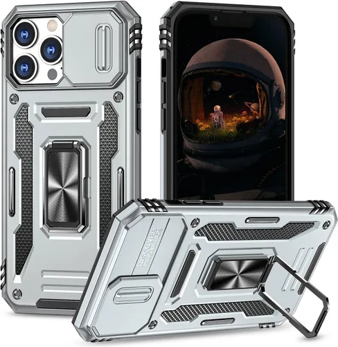 Miniatura 49 de Funda para iPhone 13 Pro con funda para cámara, con soporte de anillo para soporte, con función de montaje magnético para automóvil, para iPhone 13