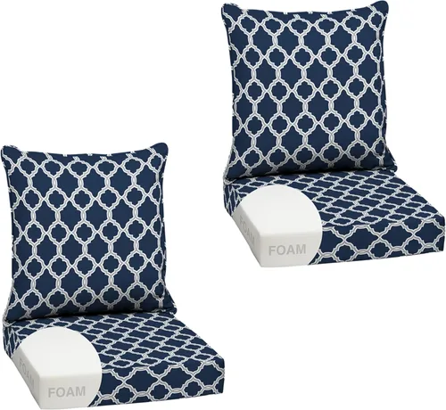 Miniatura 111 de Arden Outdoor Deep Seat Cushion Set, 24 x 24 pulgadas, Cojín para patio resistente al clima, a la lluvia y a la decoloración para silla, sofá y sofá