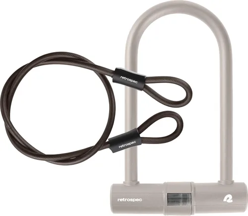 Miniatura 9 de Retrospec Lookout - Cerradura para bicicleta con bloqueo en U con cable de seguridad de 4 pies, cerradura de bicicleta antirrobo resistente