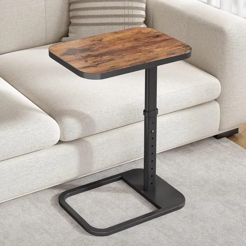 Miniatura 14 de Kitstorack Mesa de bandeja de TV mejorada con bloqueo de panel, altura ajustable y diseño abatible de 90°, mesa lateral auxiliar para brazo de sofá