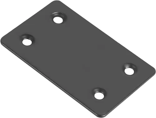 Miniatura 4 de Paquete de 20 soportes rectos planos de acero inoxidable negro de 0.06 pulgadas de grosor, placas rectas planas de metal de fijación de esquina, 2.4