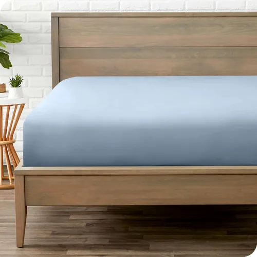 Miniatura 11 de Bare Home - Sábana bajera de microfibra 1800 muy suave y sin arrugas, para colchones altos tamaño matrimonial, color azul claro 13 - Azul claro