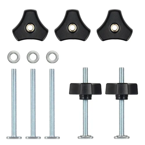 Miniatura 3 de Toolcool M8 - Kit de perillas para riel en T, tornillos de ranura en T de 4 pulgadas con arandelas, accesorios de riel en T para plantillas