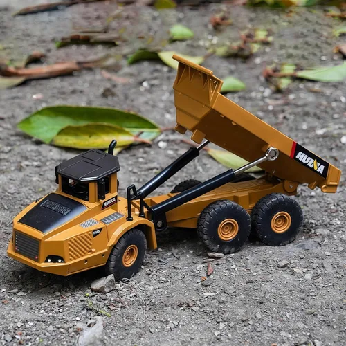 Miniatura 2 de Gemini&Genius Juego de 2 piezas de vehículos de construcción, camión volquete y excavadora, de metal pesado, escala 1/50, excavadora y descargadora