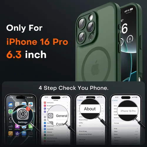 Miniatura 831 de TOCOL Funda para iPhone 11, compatible con Magsafe, protección completa de cámara, imanes integrados, protección contra caídas, funda translúcida