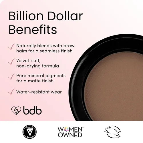 Miniatura 4 de Billion Dollar Brows Polvo de cejas para color de cejas durante todo el día y fácil extracción, gris pardo - libre de crueldad Topo