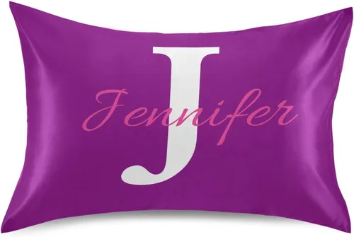Miniatura 10 de Fundas de almohada negras personalizadas de seda con cierre de sobre, funda de almohada de satén tamaño estándar para personas que duermen
