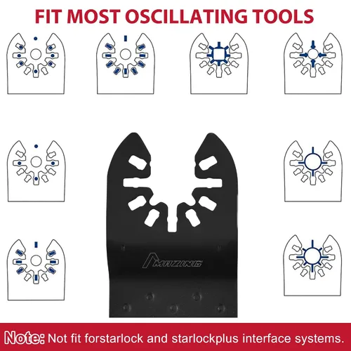 Miniatura 3 de MAZING 36 hojas de sierra oscilantes, cuchillas multiherramienta, cuchillas multiherramienta de liberación rápida para madera, metal y plástico