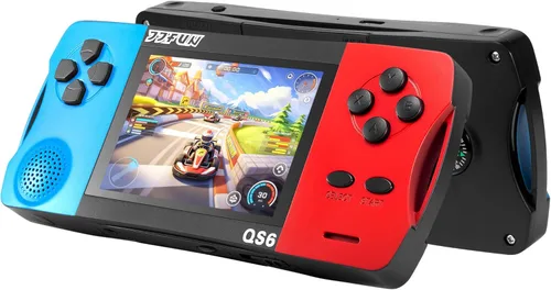 Juegos de mano para niños con más de 200 juegos clásicos retro integrados, pantalla IPS de 3.5 pulgadas, portátil y recargable, juguetes de viaje,