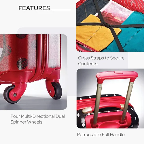 Miniatura 4 de AMERICAN TOURISTER Disney - Equipaje rígido con spinners Arco rojo de Minnie Mouse Equipaje duro con spinners de Disney