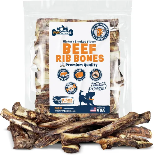 Huesos de perro de un solo ingrediente, fabricados en Estados Unidos, huesos de costilla de carne de res de 8 a 10 pulgadas, huesos naturales para