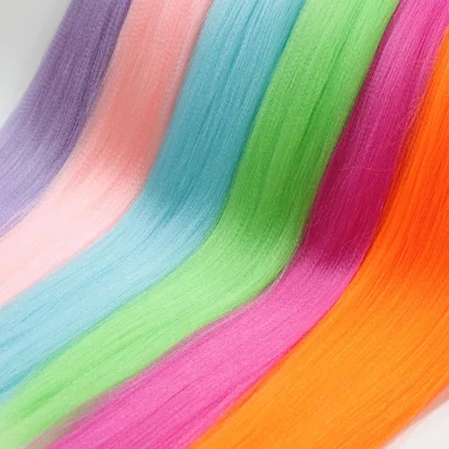 Miniatura 5 de Cabello trenzado colorido preestirado, trenzas de color de 26 pulgadas, extensiones de cabello preestirado, extensiones de cabello multicolor 6