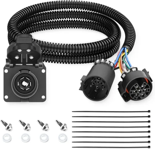 Miniatura 16 de Nilight Kit de arnés de cableado de enchufe de remolque de 7 pines 55243 para lado del vehículo, 7 vías, tipo RV, enchufe USCAR, compatible con Ford