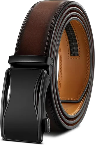Miniatura 14 de BULLIANT - Cinturón de trinquete para hombre, cinturón de cuero deslizante ajustable para regalo, para vestido casual de hombre, 1 3/8