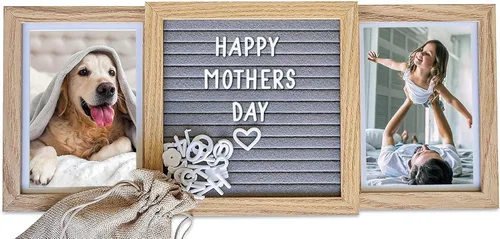Marco de fotos personalizado con tablero de letras personalizadas – Mostrar dos fotos para mamá, abuela, mejor amiga, hermanas o parejas – Marco de