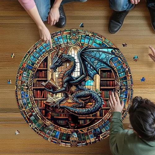 Miniatura 5 de Rompecabezas Redondos para Adultos 1000 Piezas, Rompecabezas Difíciles y Desafiantes para Adultos, Rompecabezas de 1000 Piezas de la Biblioteca