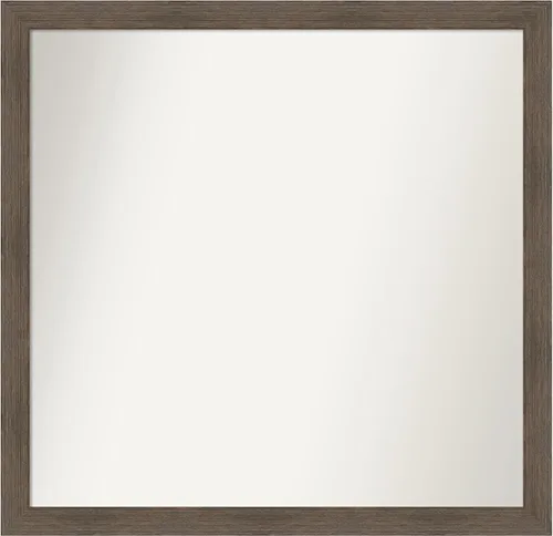 Miniatura 173 de Amanti Art Espejo de pared personalizado no biselado (24 x 27 pulgadas), marco estrecho de nogal chipre - varios tamaños personalizados - Espejo