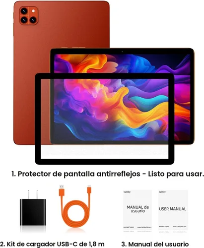 Miniatura 8 de Callsky-Tab Tableta: Tablet de 10 pulgadas, tabletas Android, 12GB RAM 128GB ROM, procesador Octa-core, pantalla IPS HD, Widevine L1, WiFi 6