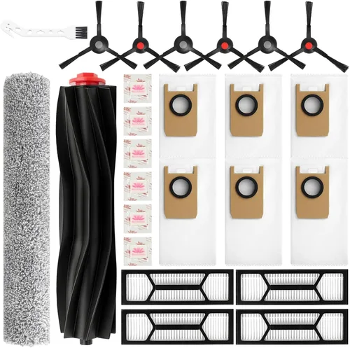 Miniatura 12 de Kit de repuesto para aspiradora robot Mova E40 Ultra, 2 cepillos principales, 4 filtros, 6 almohadillas de fregona y bolsas de polvo, tabletas