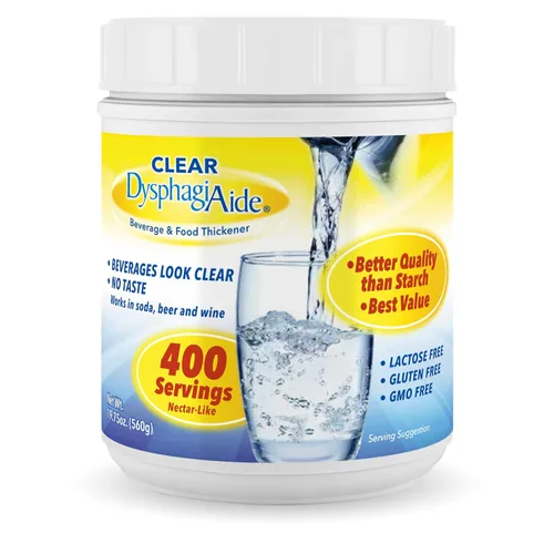 Clear DysphagiAide - Polvo espesante instantáneo para líquidos y alimentos (19.75 onzas, 400 porciones) – Espesantes líquidos para disfagia,