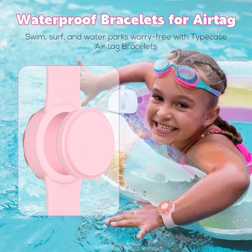 Miniatura 2 de Pulseras impermeables Air tag para niños (paquete de 2) - Pulsera de silicona suave oculta para Air tag - Soporte ligero de rastreador