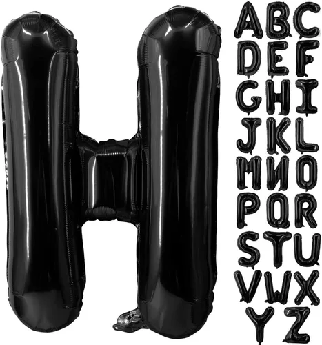 Miniatura 31 de Lovoir Globos grandes de 40 pulgadas con letras B negras de gran tamaño, globo de helio de aluminio de Mylar para decoración de fiesta de Letra B